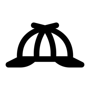 recommend clip art: deerstalker hat, detective, hat, cap, headwear outline icon