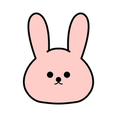 シンプルなうさぎの顔のイラスト