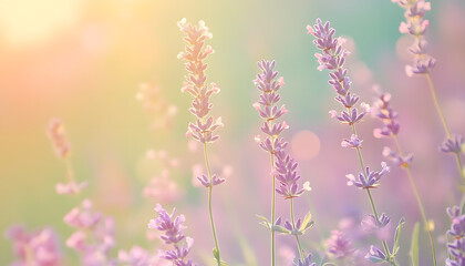 Obraz premium A single pastel color, such as mint green or lavender, providing a soothing and simple backdrop