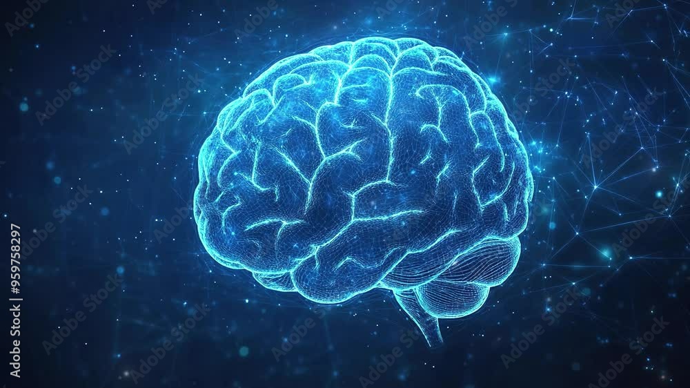 Aufkleber abstract brain hologram background. digital brain. brain artificial intelligence concept. brain acti