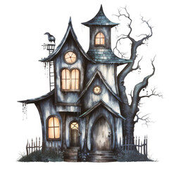 Obraz premium Haunted House Isolated on a Transparent Background