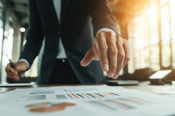 Engaging Entrepreneur Presents Innovative Business Plans to Captivated Investors in Meeting Room