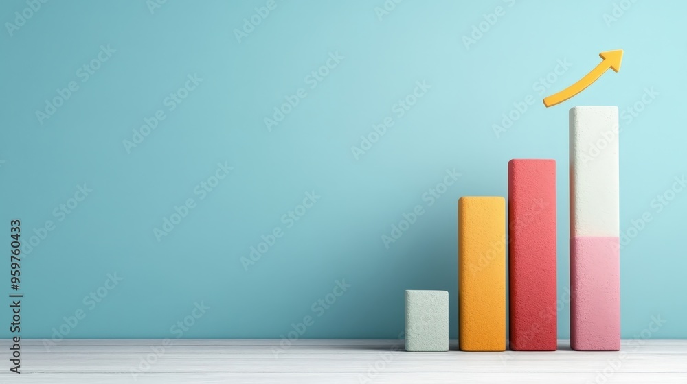 Aufkleber dynamic presentation of growth: a colorful bar graph showcasing business performance insights