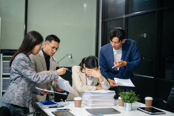 workplace stress and conflict with this intense scene of professionals in a heated office discussion with team member, bad work