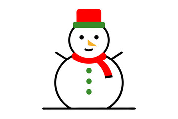 snowman with hat and scarf
