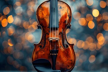 Elegant Violin Against a Dreamy Bokeh Background