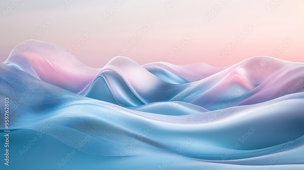 Poster abstract blue and pink wavy lines background