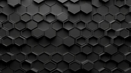Naklejka premium Abstract black hexagonal pattern background.