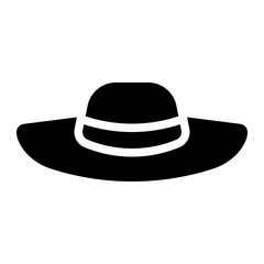 cartwheel hat, women, hat, cap, noble solid or glyph icon