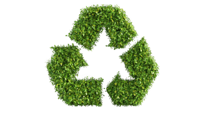 Green Recycle Symbol Made of Leaves