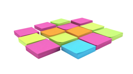 Colorful Sticky Notes Stacked in a Pattern
