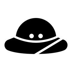 pith helmet, safari helmet, salacot, hat, cap solid or glyph icon