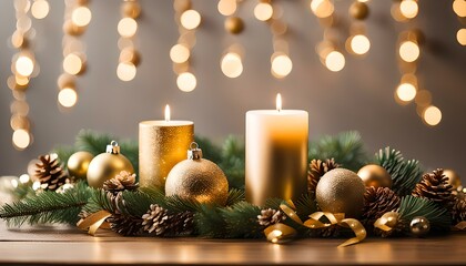 View of christmas decor table

