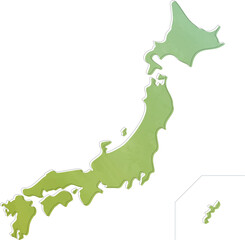水彩風の日本地図