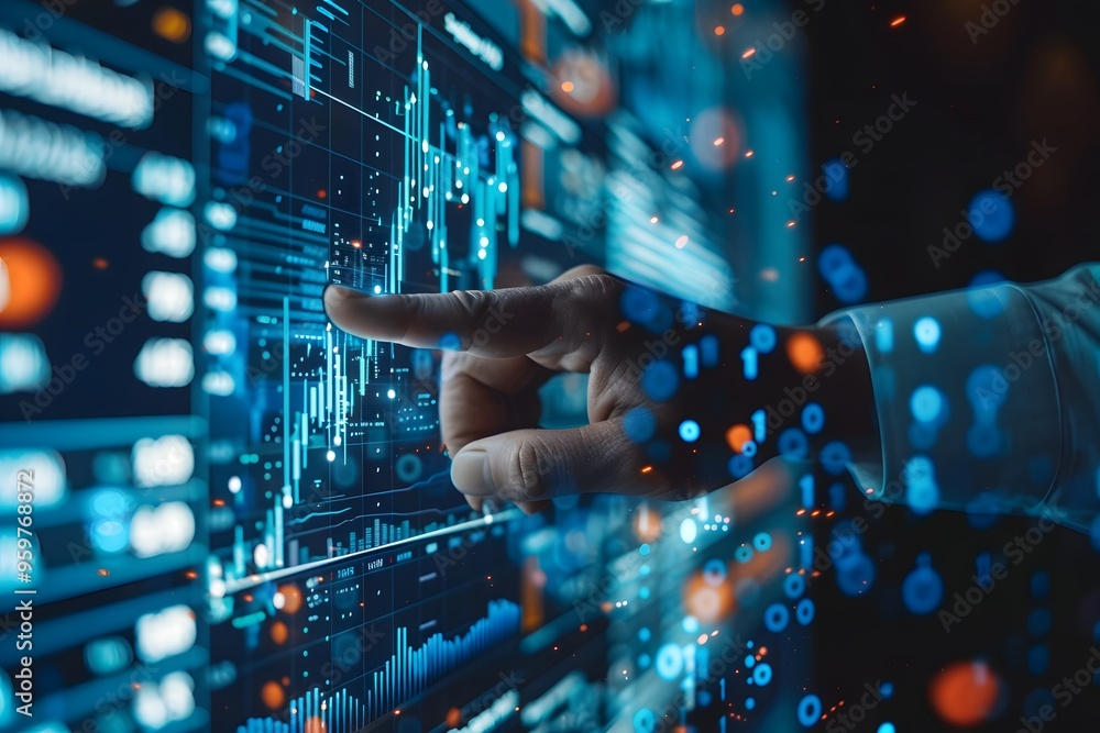 Aufkleber analyzing data trends with advanced technology