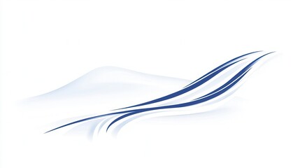 The artwork depicts a ski trail etched in fresh snow, showcasing fluid lines that capture winter's serene beauty. Generative AI