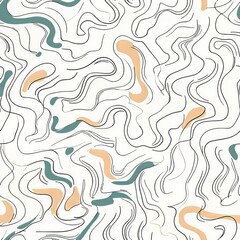 seamless pattern of delicate squiggles and lines in a playful design