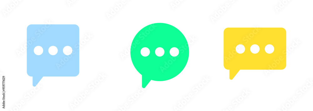 Poster message bubble set icons. flat style. vector icons.