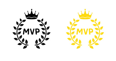 MVP icon. Silhouette and flat style. Vector icons.