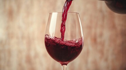 Pouring a glass of exquisite red wine in a cozy and intimate setting for a special occasion