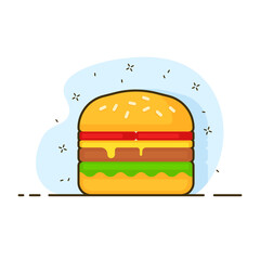Burger icon. Flat and linear style. Vector icons.
