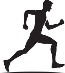 Running person silhouette vector illustration isolated on a white background