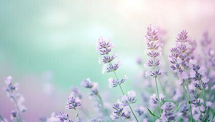 Obraz premium A single pastel color, such as mint green or lavender, providing a soothing and simple backdrop