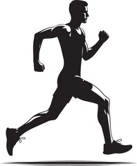 Running person silhouette vector illustration isolated on a white background