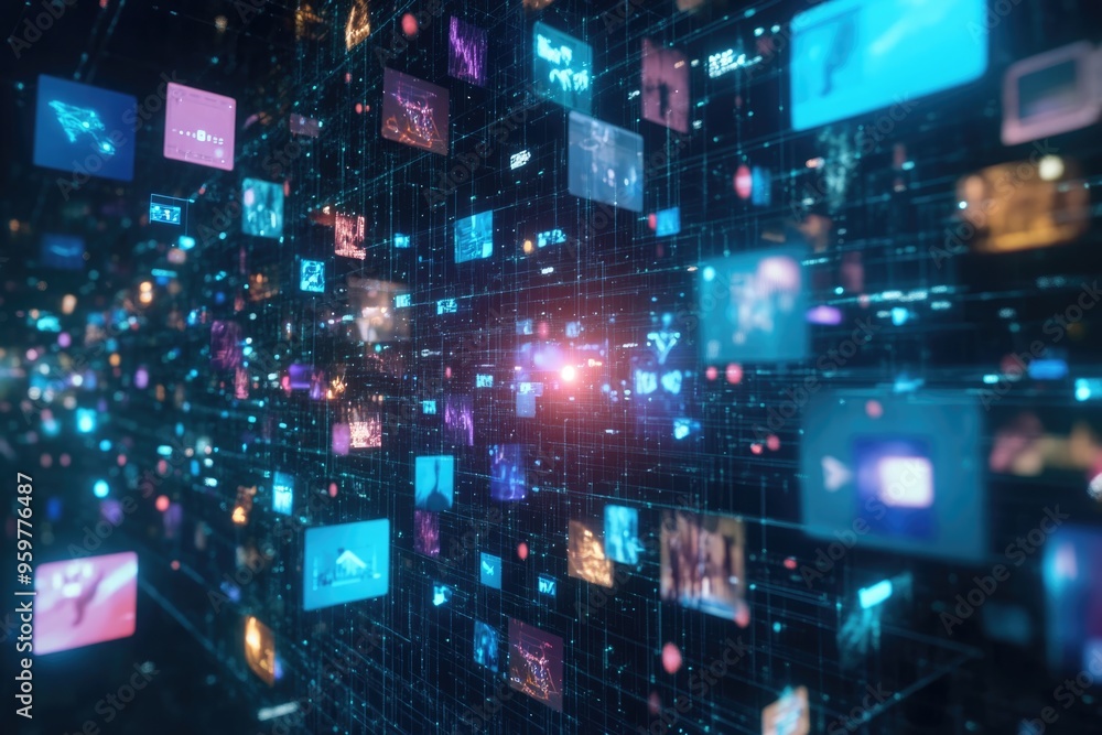 Poster network connection of social networks in cyberspace.