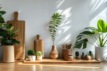 A Serene Display of Indoor Plants and Natural Decor