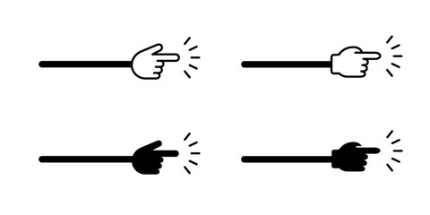 手の指差し棒　ポインターのイラストセット