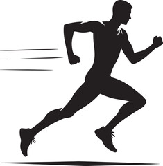 Running person silhouette vector illustration isolated on a white background