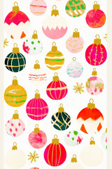 xmas holly pattern, bright colourful