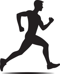 Running person silhouette vector illustration isolated on a white background
