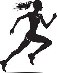 Running person silhouette vector illustration isolated on a white background