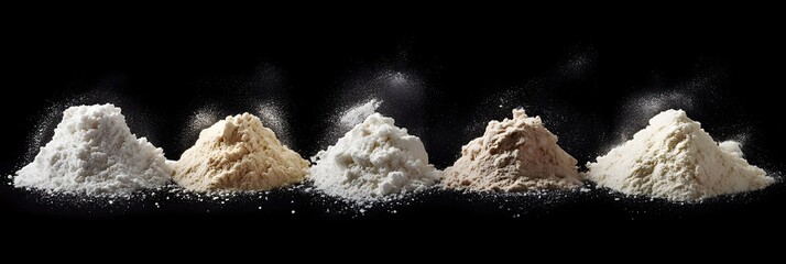 Fototapeta premium Flour Arrangement on Contrasting Dark Background