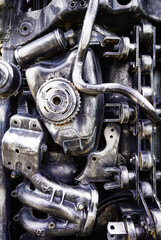 Core parts of a steel robot, old iron and carbon steel are used to make body parts of industrial...