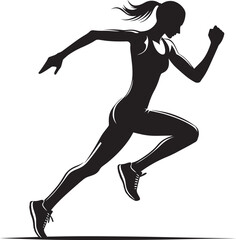 Running person silhouette vector illustration isolated on a white background