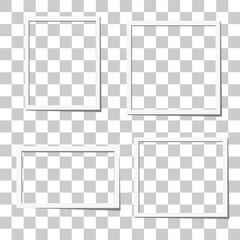 Template photo frame collection isolated on transparent background. Vector