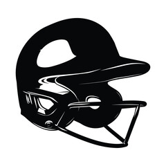 Baseball helmet silhouette vector