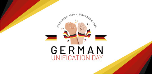 Germany Unification Day 3rd October 2024 Abstract Banner, Greeting Card, Background, Template, Vector illustration. "Tag der Deutschen Einheit 2024" Translation : German Unity Day 2024. 