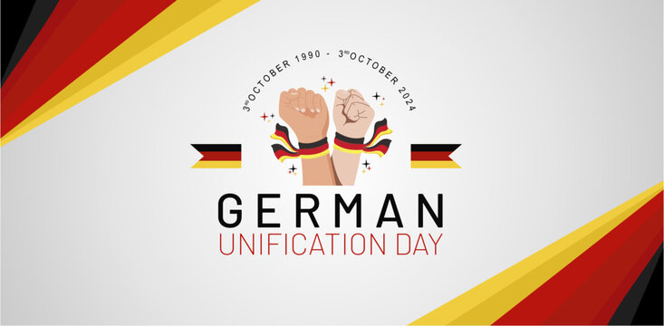 Elegant Germany Unification Day 3rd October 2024 Banner, Greeting Card, Background, Template, Vector illustration. "Tag der Deutschen Einheit 2024" Translation : German Unity Day 2024. 
