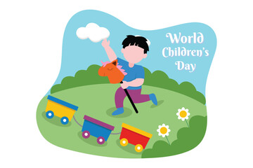 Obraz premium Children's Day Flat Design Illustration