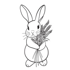 rabbit with a flower