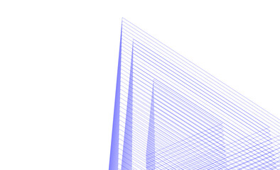 Architectural 3d drawing on white background