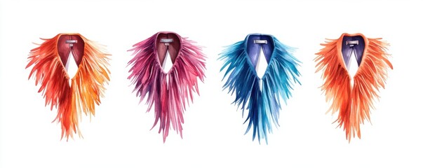 Boho fringe vest made from suede material with long tassels, isolated on a white background.