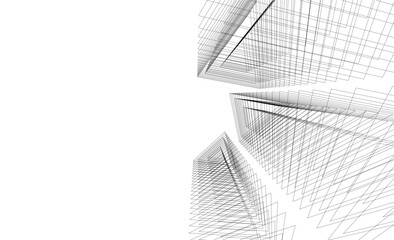 Fototapeta premium Abstract architecture vector 3d illustration