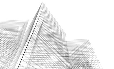 Fototapeta premium Abstract architecture vector 3d illustration