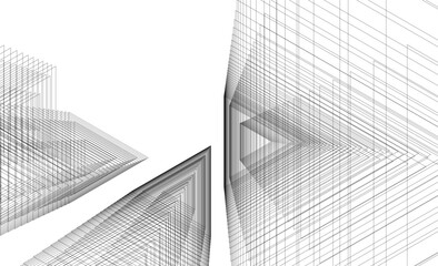 Fototapeta premium Abstract architecture vector 3d illustration