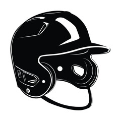 Baseball helmet silhouette vector